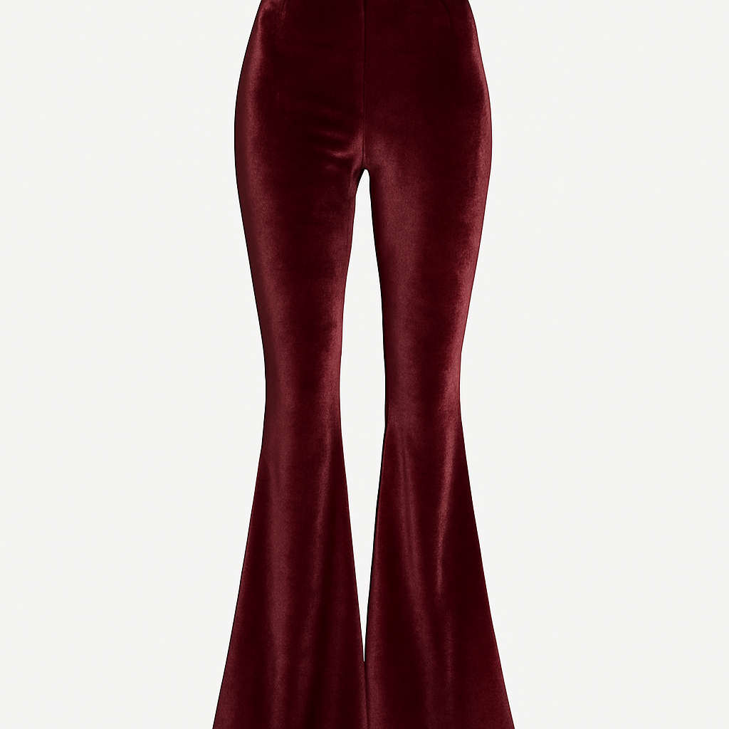 Burgundy Velvet Flare - Jakvane Pants