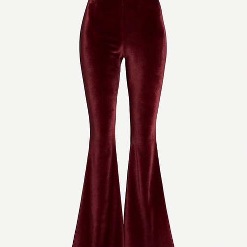 Burgundy Velvet Flare - Jakvane Pants