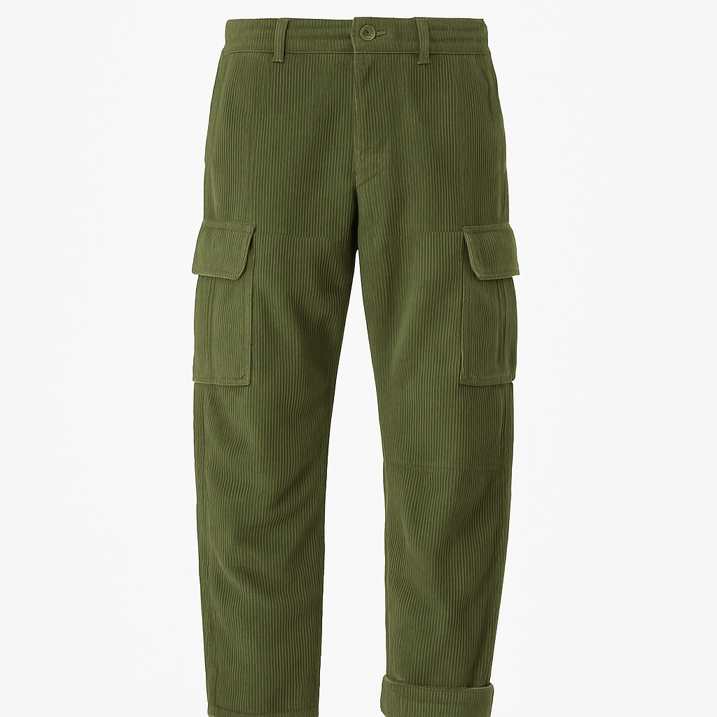 Olive Corduroy Cargos - Jakvane Pants